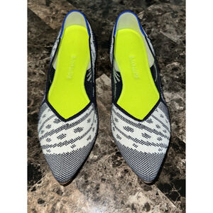 ROTHY’S NAVY BOTANICAL THE POINT FLATS SIZE 9 US NO BOX